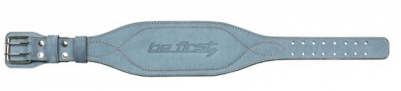 Пояс тяжелоатлетический из нубука серо-голубой арт. 811