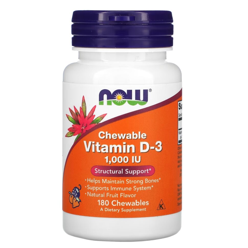 Now Vitamin D-3 1000 (180 жевательные таб.)