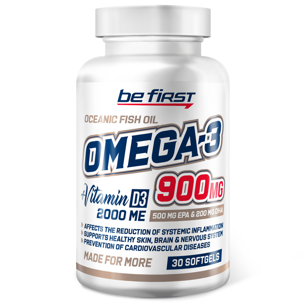 Be First Omega-3 900 mg + Vitamin D3 2000 IU (30 гел.капс)