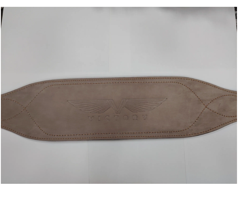 Пояс тяжелоатлетический из нубука с логотипом "Victory"