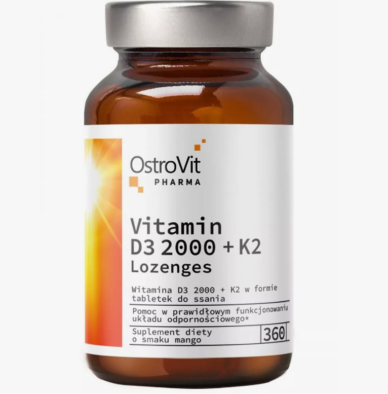 ostrovit lozenges.png Ostrovit Pharma Vitamin D3 2000 + K2 (360 жев. таб.) (манго)