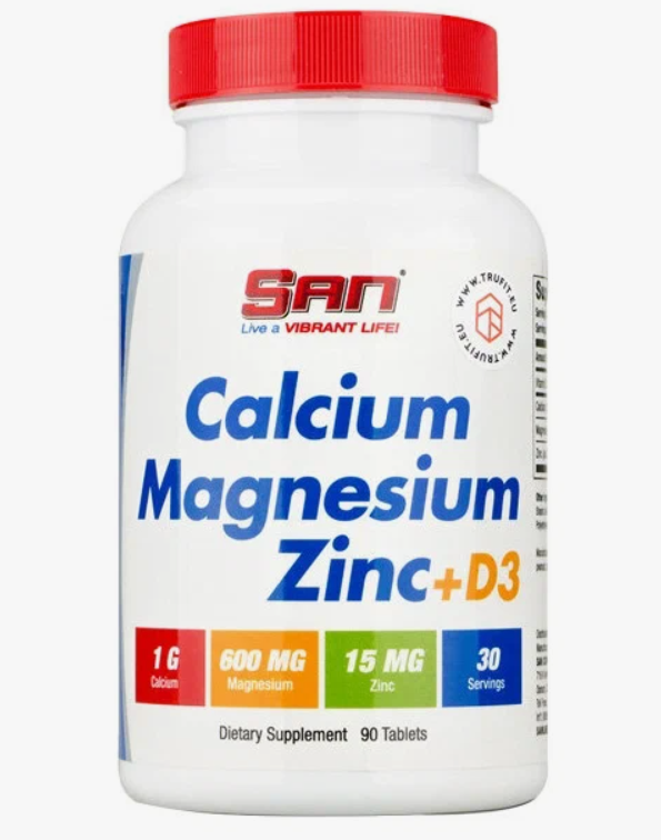 san calcium magnesium zinc d3.png SAN Calcium Magnesium Zinc+D3 (90 таб)