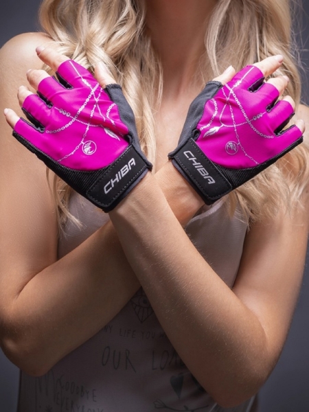 Перчатки женские 40951 Lady Shine (розовый/серебро)