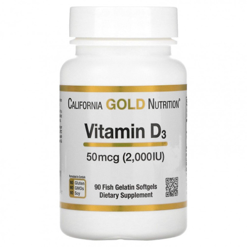 California Gold Nutrition Vitamin D3 2000 МЕ (90 капс.)