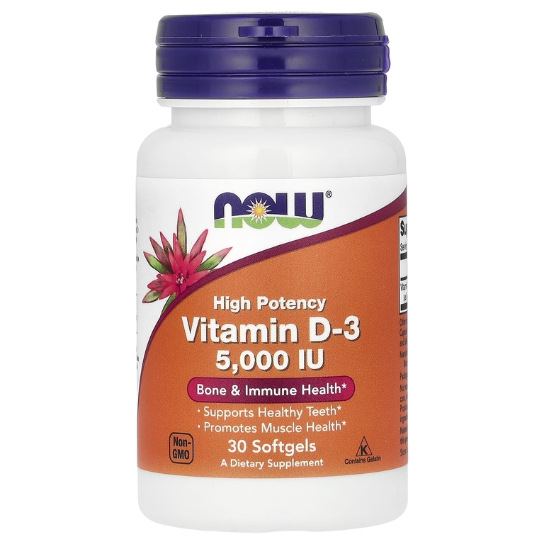 NOW Vitamin D3 5000 (30 капсул)