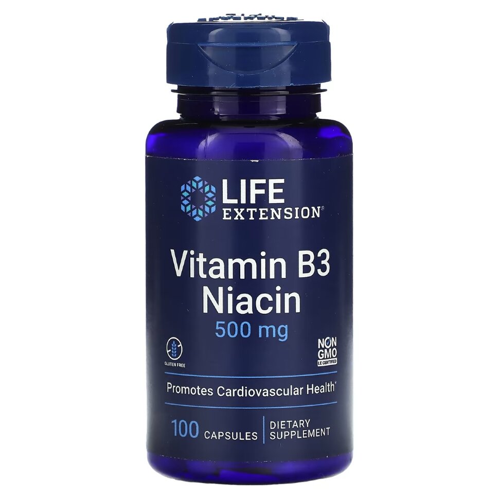 Life Extension Vitamin B3 Niacin 500 mg (100 капс)