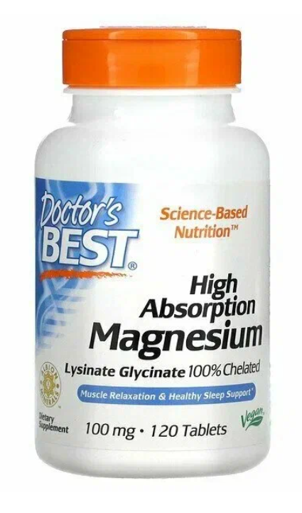 Doctor's Best Magnesium Lysinate Glycinate (120 таб)