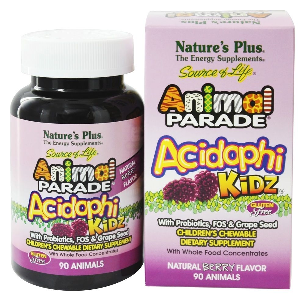 Nature's Plus Animal Parade AcidophiKidz Chewable (90 жев. таб.)