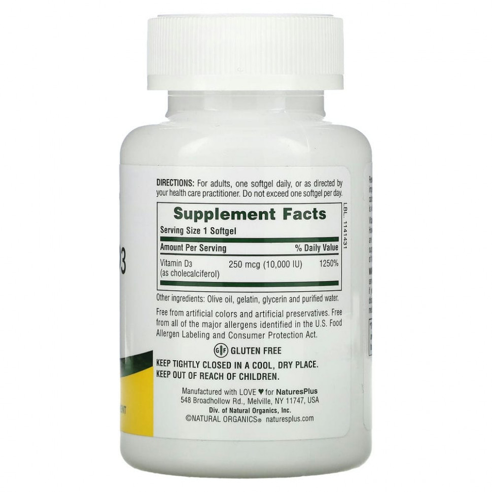 Natures Plus Vitamin D3 10000 (60 капс)