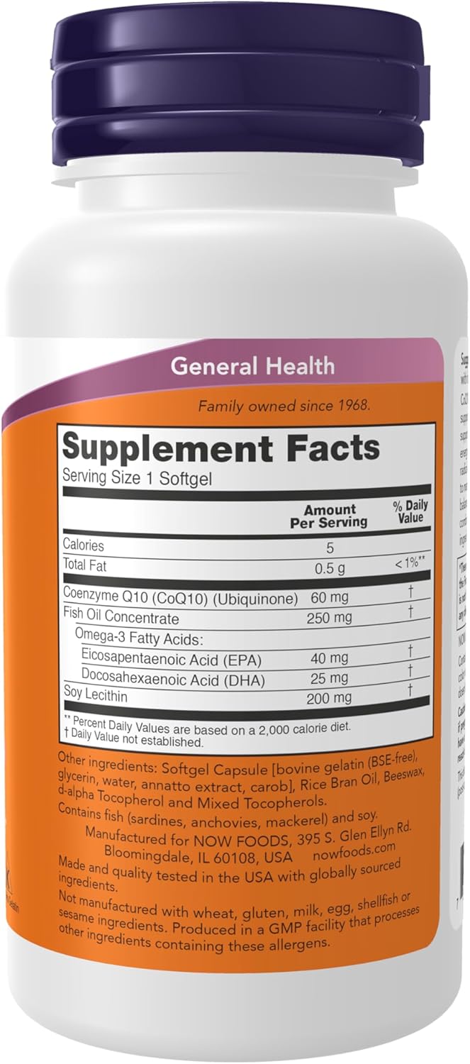 Now CoQ10 with Omega-3 Fish Oil (60 капс)