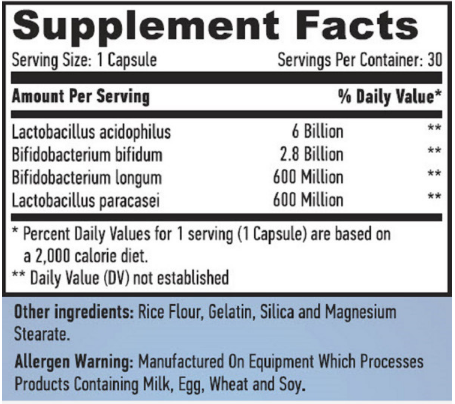 Haya Labs Probiotic Complex 10 Billion Acidophilus & Bifidus (60 капсул)