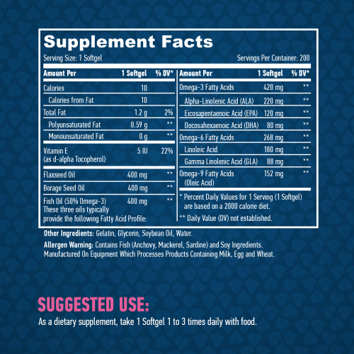 Haya Labs Omega 3-6-9 1200 mg (200 капс)