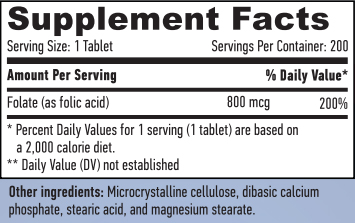 Haya Labs Folic Acid 800 mcg (250 таб)