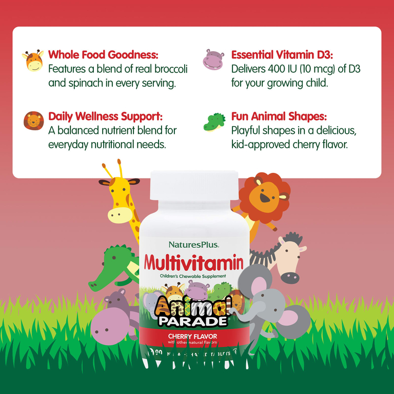 480a8a91d369db2b00134bf43162f4cb.jpg Nature's Plus Animal Parade Multivitamin KIDZ (90 жев.таб)