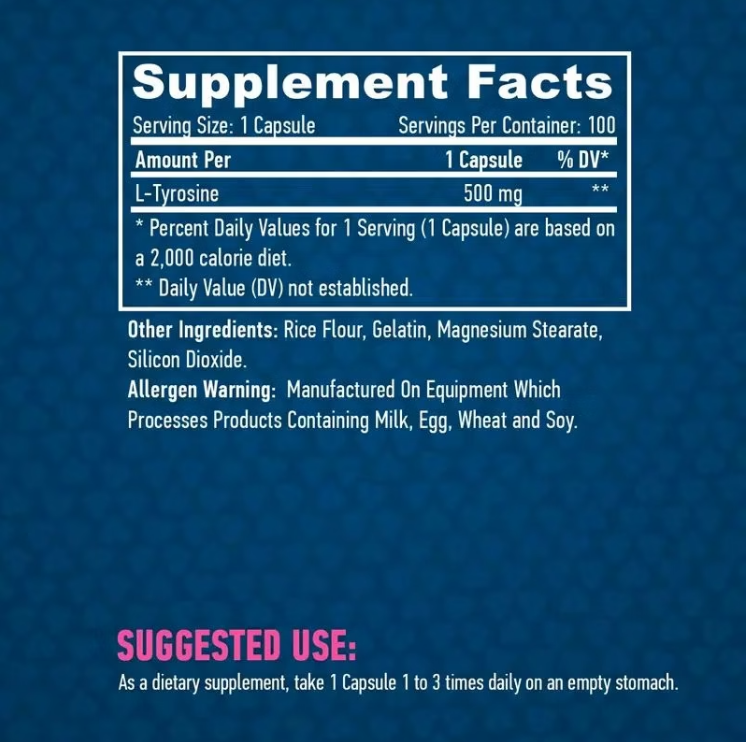 53dc1b9cccf9d8d636264b0081fd884b.png Haya Labs L-Tyrosine 500 mg (100 капс)