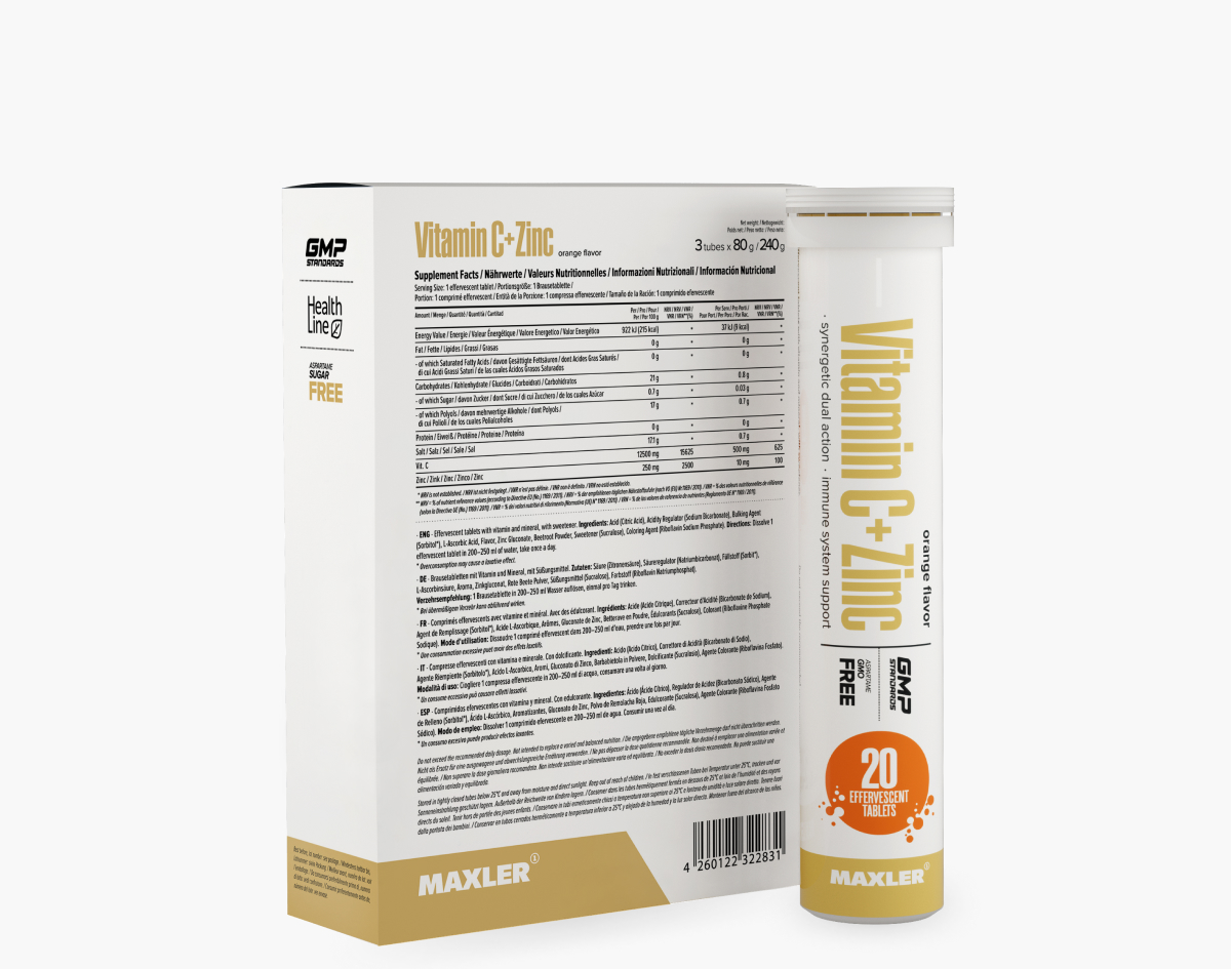 3f9c54c43f0d03474c6ccae760db7f51.jpg Maxler Vitamin C+Zinc (20 шип. табл.)