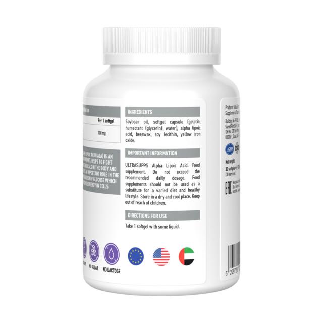 ac360bb6e19057e406e64036573967ba.jpg Ultrasupps Alpha Lipoic Acid 100 мг (30 капс.)