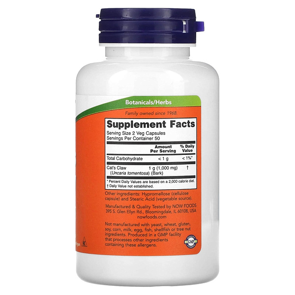 f906db6530a518a3e9f985ff532ab8a6.jpg NOW Cat's Claw 500 mg (100 капс)