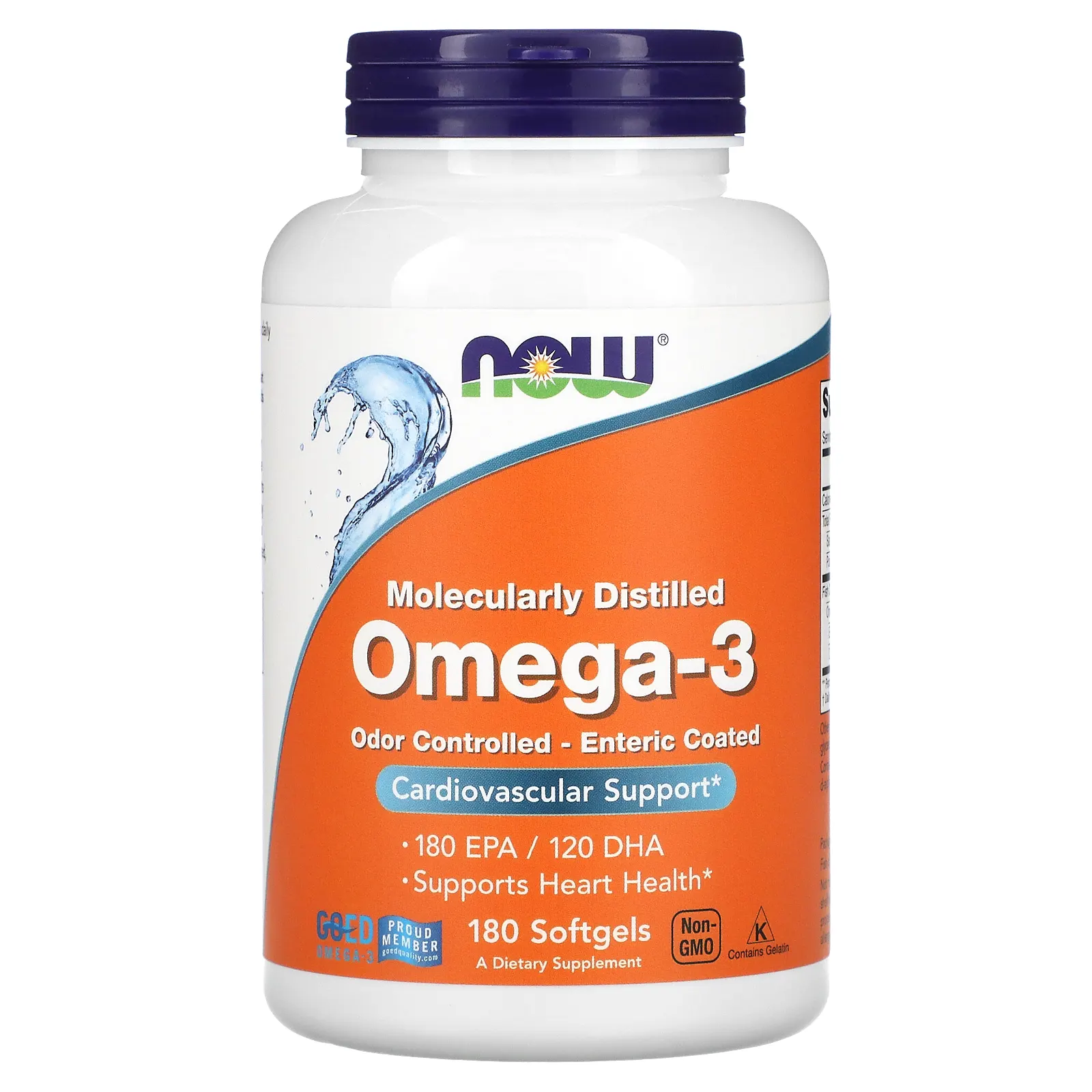 NOW Omega-3 Molecularly Distilled 1000 мг (180 капс)