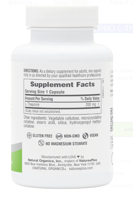 90ea719ecf4196a69d76d34cab34473c.png Natures Plus L-Theanine 200 mg (60 капс.)